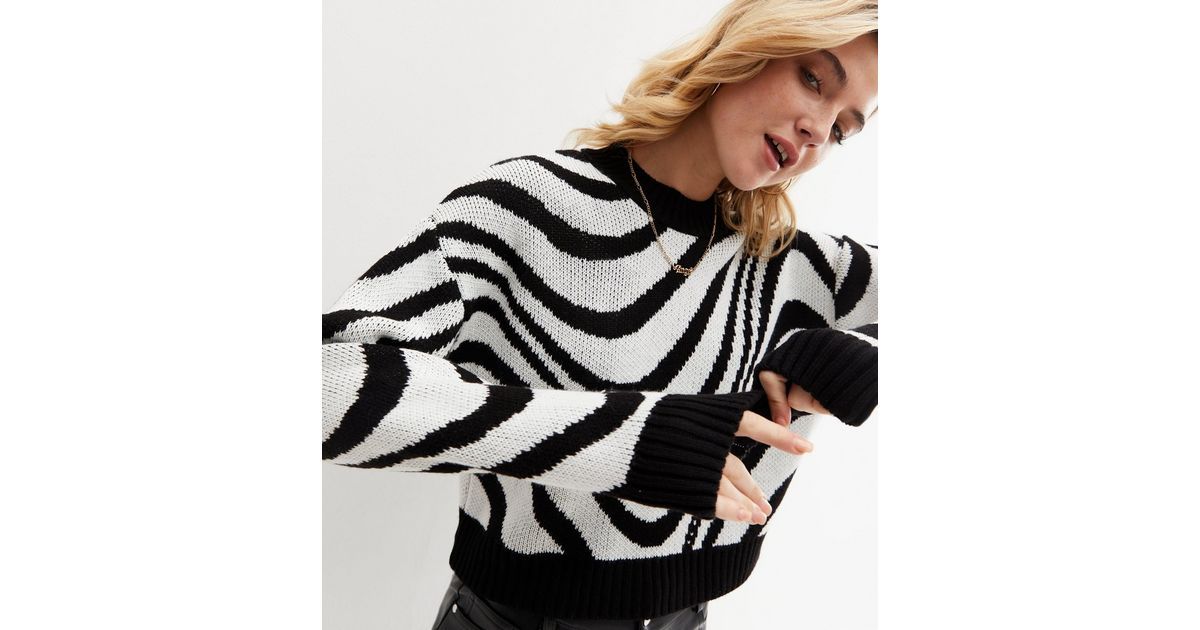 White Swirl Knit Crew Neck Jumper
						
						Add to Saved Items
						Remove from Saved Items | New Look (UK)