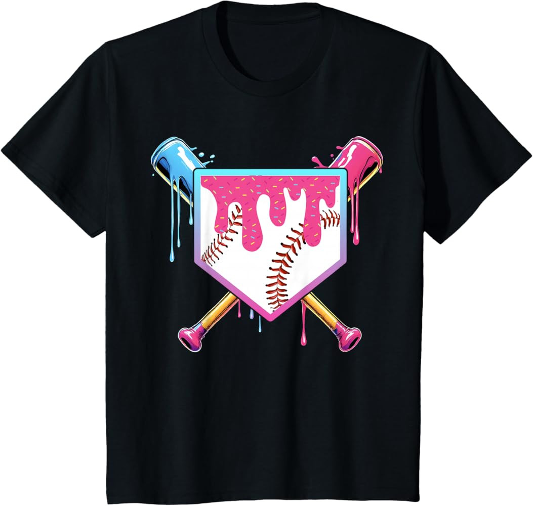 Baseball Drip For Boys Ice Cream Drip Youth Boys Baseball T-Shirt | Amazon (US)