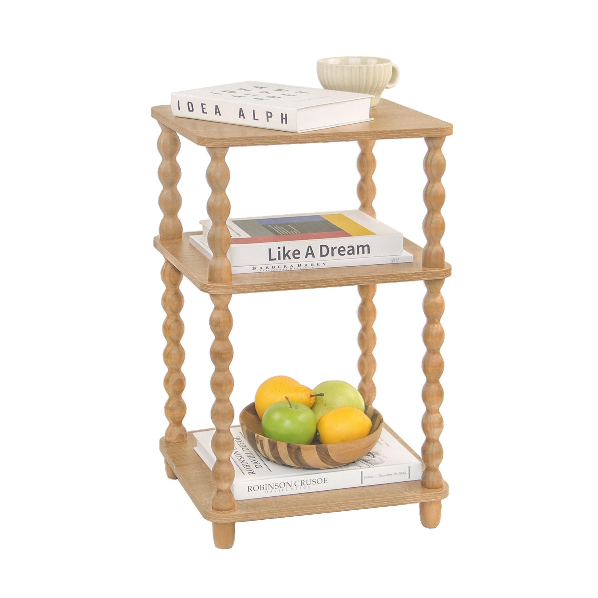 End Table, Modern Side Table with 3 Tier Open Shelf, Small Table Bed Side Tables Bedroom for Smal... | Amazon (US)