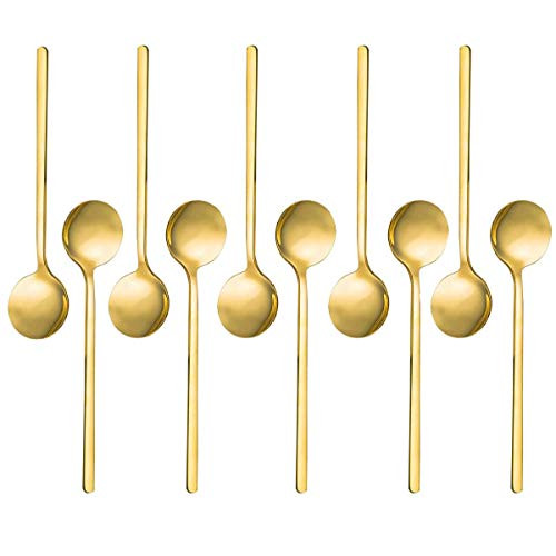 12 Pack Espresso Spoons, 5.3 Inch Mini Coffee Spoons, Gold Plated Stainless Steel Teaspoons for Dessert Sugar Cake Ice Cream Cappuccino | Amazon (US)