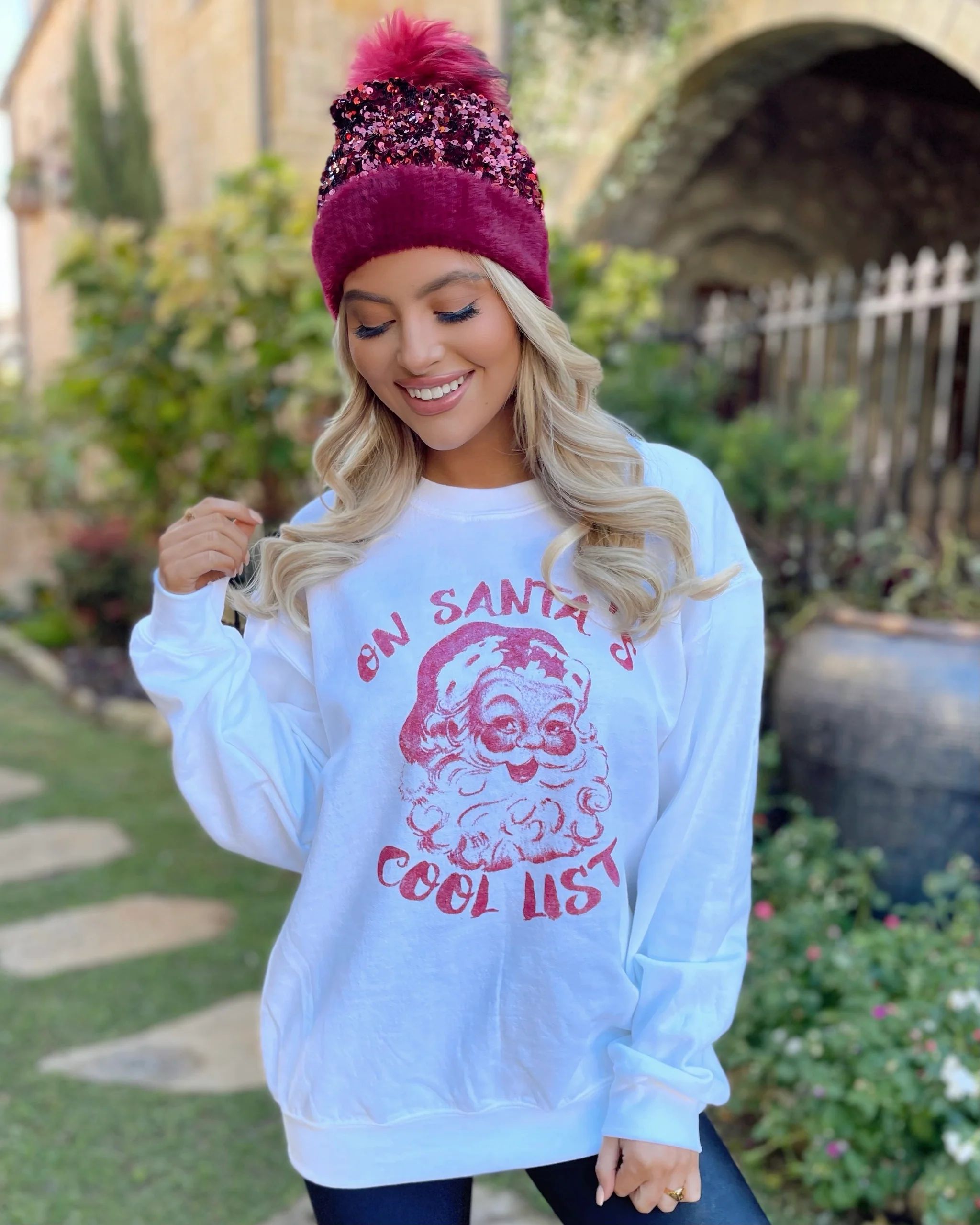 On Santa’s Cool List Oversized Comfy Sweatshirt | Live Love Gameday®
