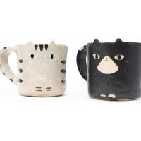 Handmade Cat Mug Mino Ware - Black & Beige Birthday Gift For Lover | Etsy (US)