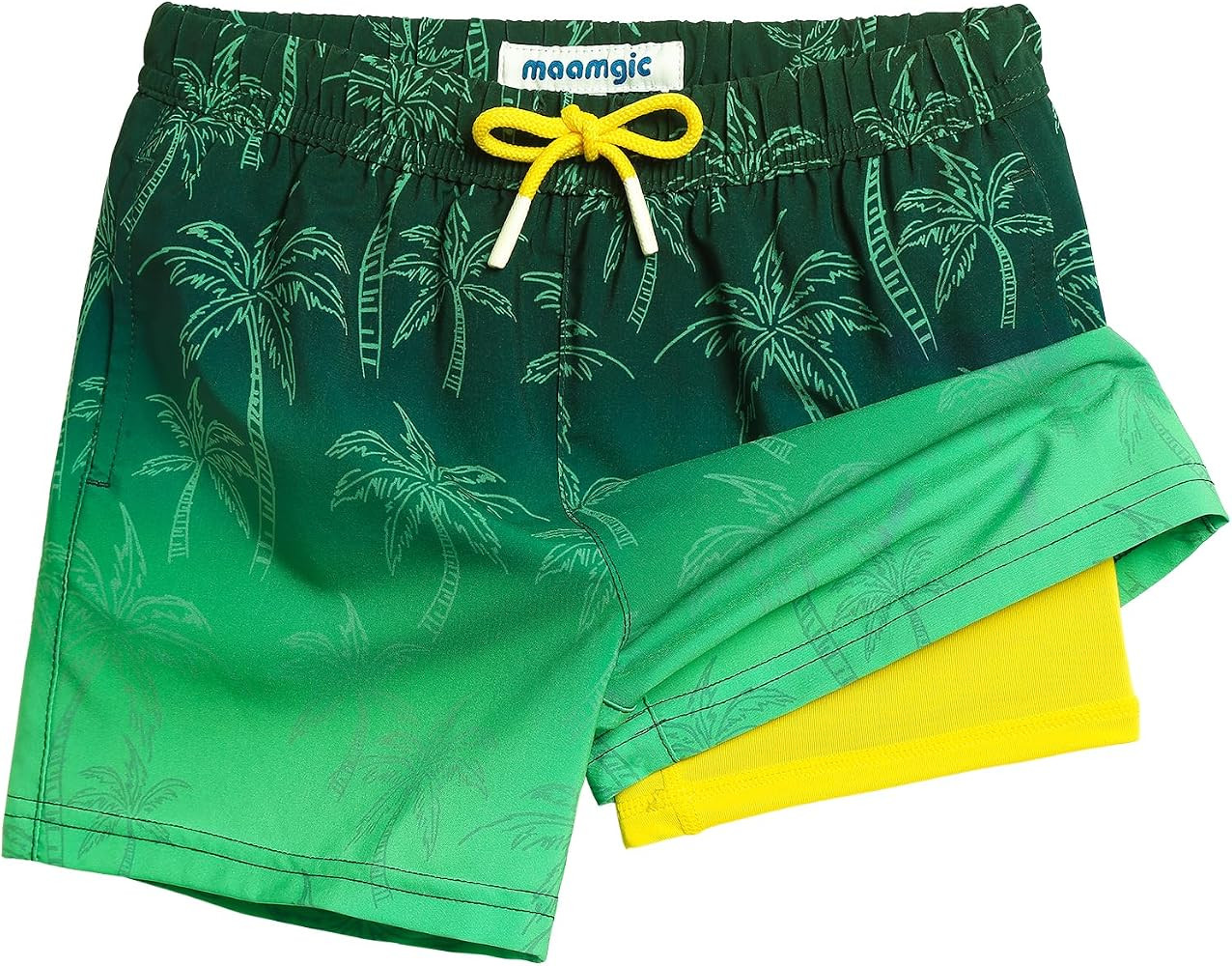 maamgic Boys Swim Trunks with Compression Liner 4-Way Stretch Quick Dry Bathing Suit Toddler Beac... | Amazon (US)