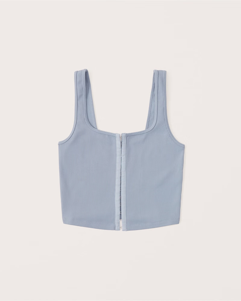 Seamless Rib Fabric Hook-and-Eye Tank | Abercrombie & Fitch (US)