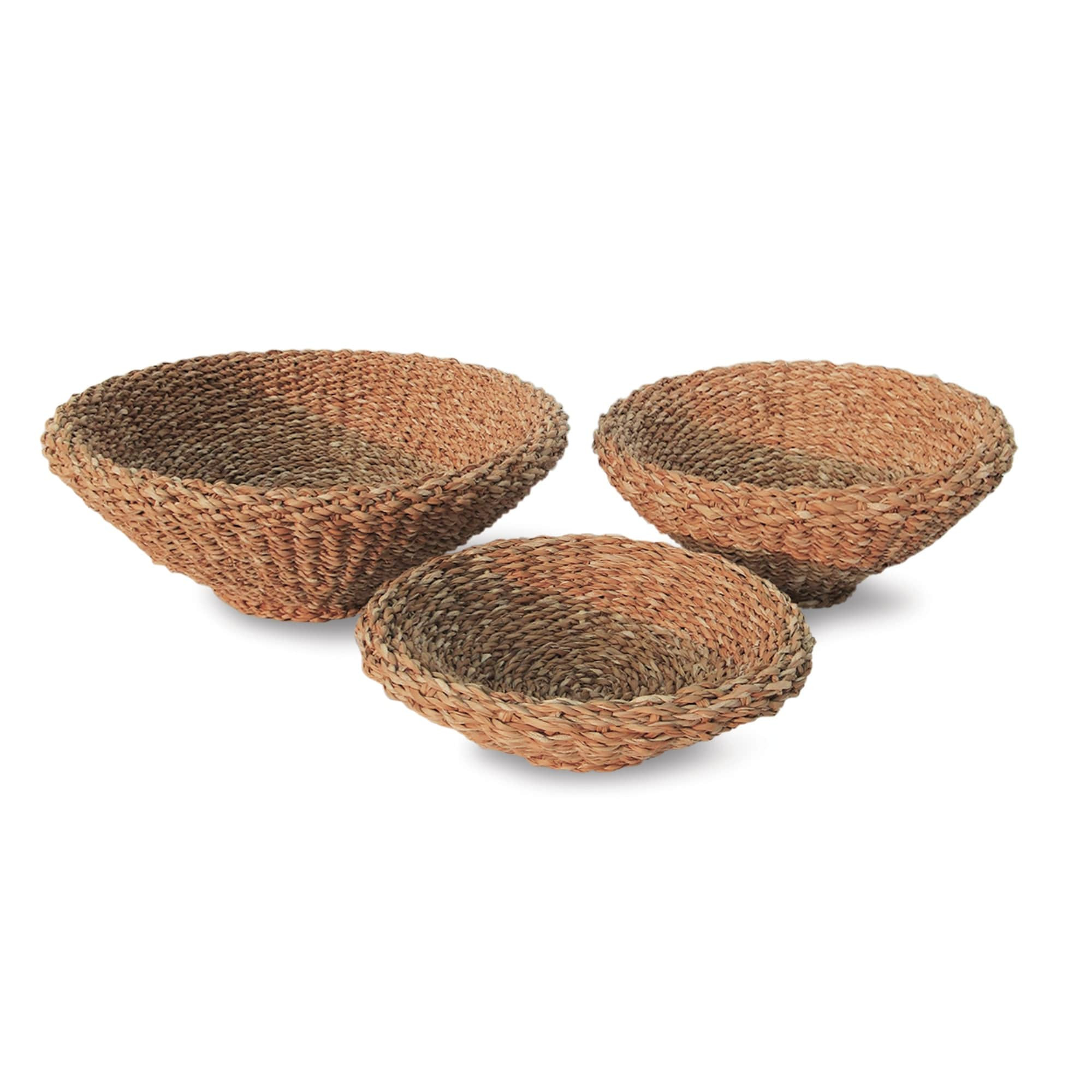 Seagrass Shallow Tapered Baskets, Set Of 3 - Natural | Overstock