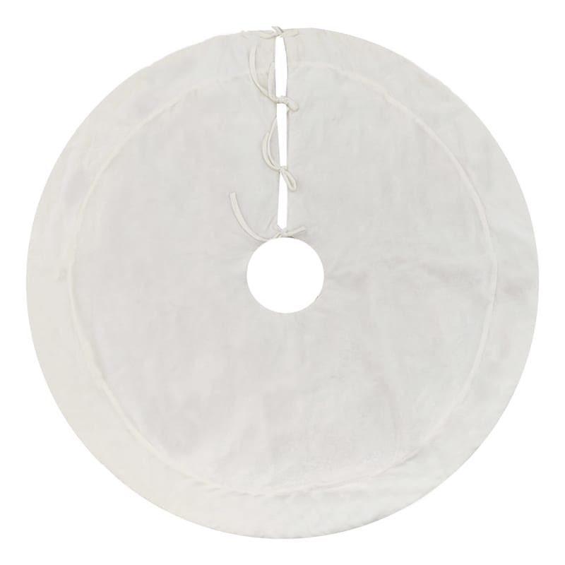 Classic Christmas White Velvet Tree Skirt, 48" | At Home