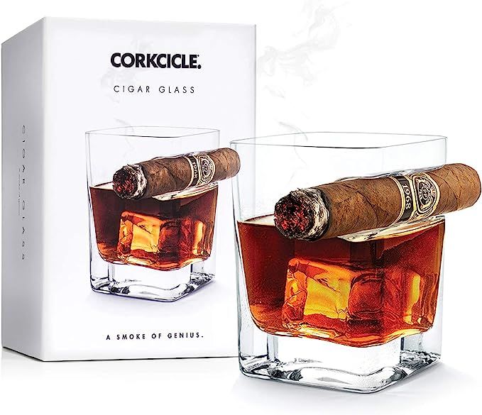 Corkcicle Cigar Glass - Double Old Fashioned Glass With Built-In Cigar Rest | Amazon (US)
