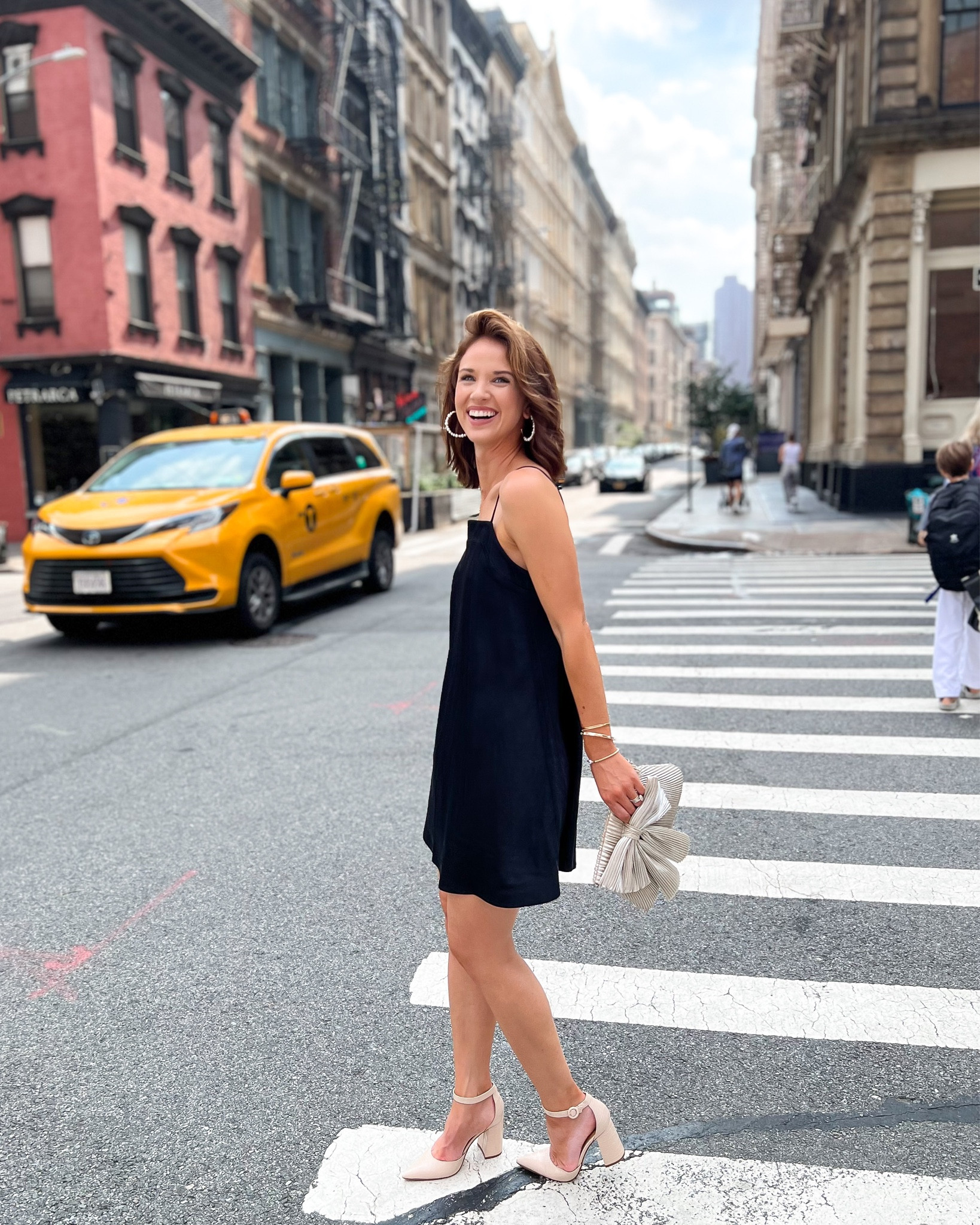 Black slip dress : wearing s // fits TTS
Nude pumps 
Gold clutch

Wedding guest dress // fall wedding /: date night outfit // date night look // little black dress 

#LTKSeasonal #LTKstyletip #LTKwedding