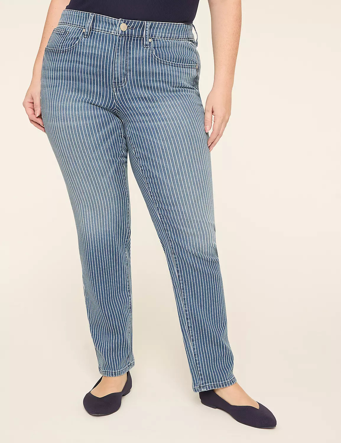 360 Flex Signature Fit Cloud Knit Denim Straight Leg Jean | Lane Bryant (US)