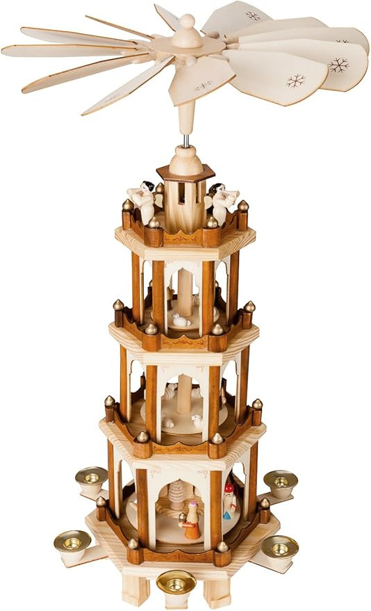 BRUBAKER 24 Inch Christmas Pyramid - 4 Tier Carousel - 6 Candle Holders and Hand Painted Figurine... | Amazon (US)