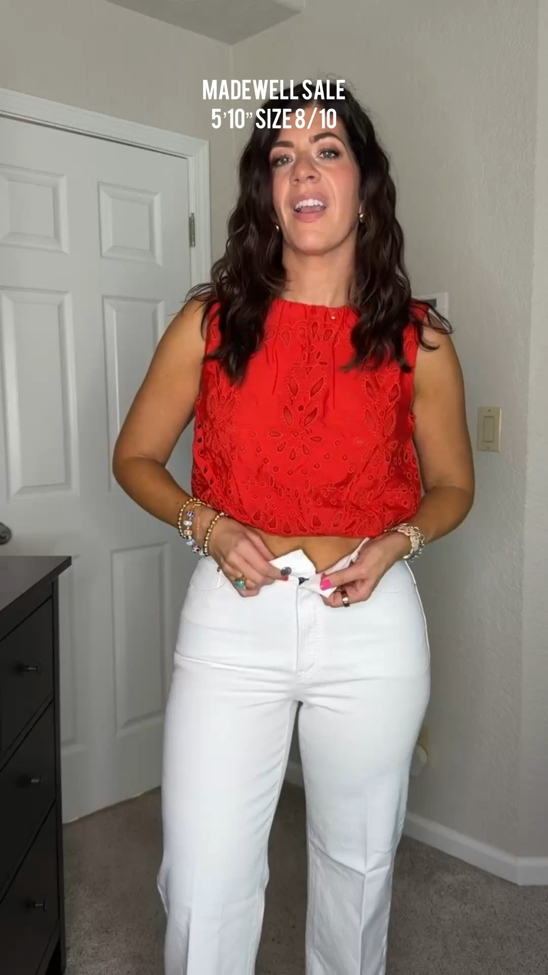 Use code LTK20 Madewell sale, wearing medium in the top and tall 29 in bottoms midsize outfit, casual, summer denim, trendy outfit, easy outfit, date night, jeans and a top, white outfit, brown sandals, summer fashion, what to wear, mom outfit

#LTKxMadewell #LTKSaleAlert #LTKOver40