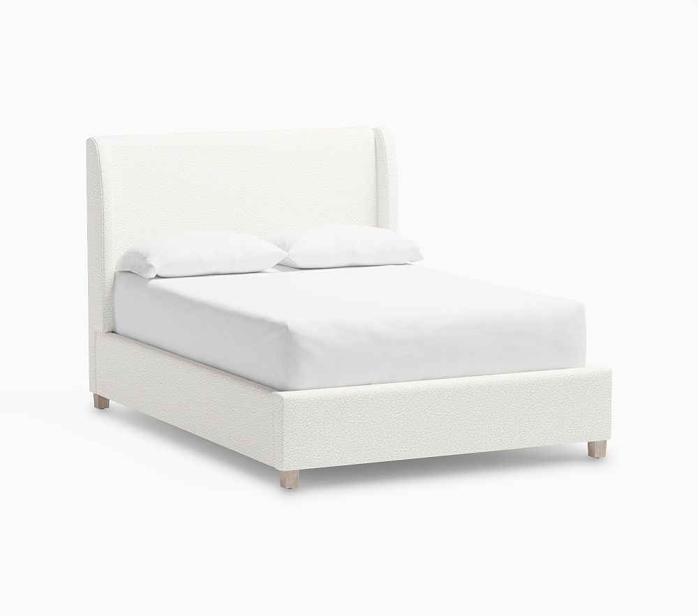 Carter Wingback Bed Full Performance Brushed Boucle Ivory | Pottery Barn Kids