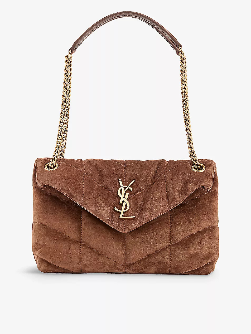 Loulou Puffer small suede shoulder bag | Selfridges