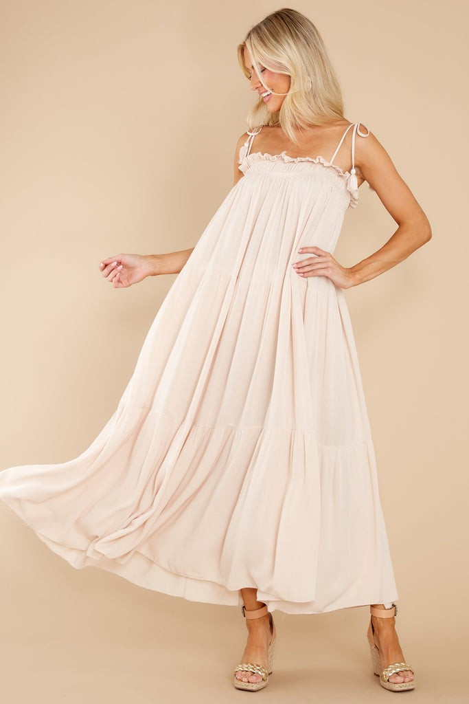Sandy Strolls Beige Maxi Dress | Red Dress 
