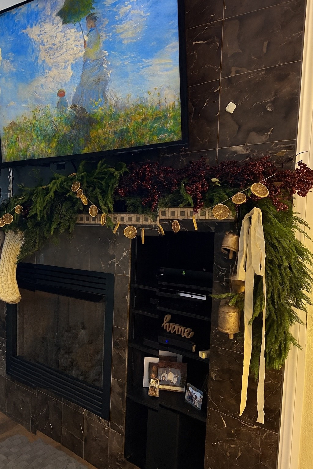 Affordable mantel styling. I styled my mom’s mantel this week. I used 2 cedar garland and one deluxe on top. My stockings are all old but I linked affordable ones from Target! The large berry stems I found at hobby lobby in 2024!

#LTKSeasonal #LTKHoliday #LTKHome