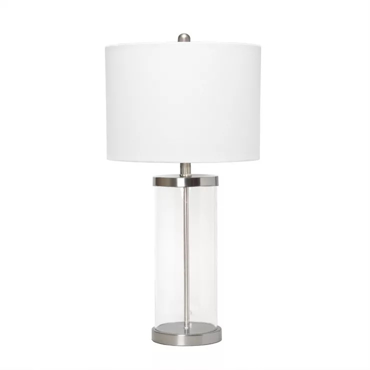 Entrapped Glass Table Lamp with Fabric Shade Brushed Nickel - Lalia Home | Target