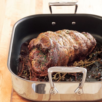 All-Clad Stainless-Steel Nonstick Roasting Pan with Rack | Williams-Sonoma