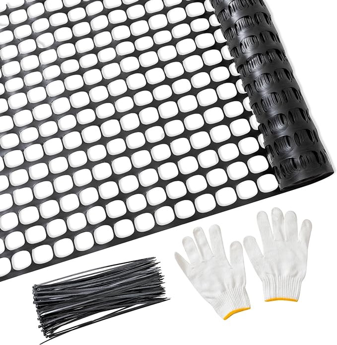 Plastic Mesh Fence Safety Fence, 4'x100' Roll with 100 Zip Ties, Resuable Temporary Netting for G... | Amazon (US)