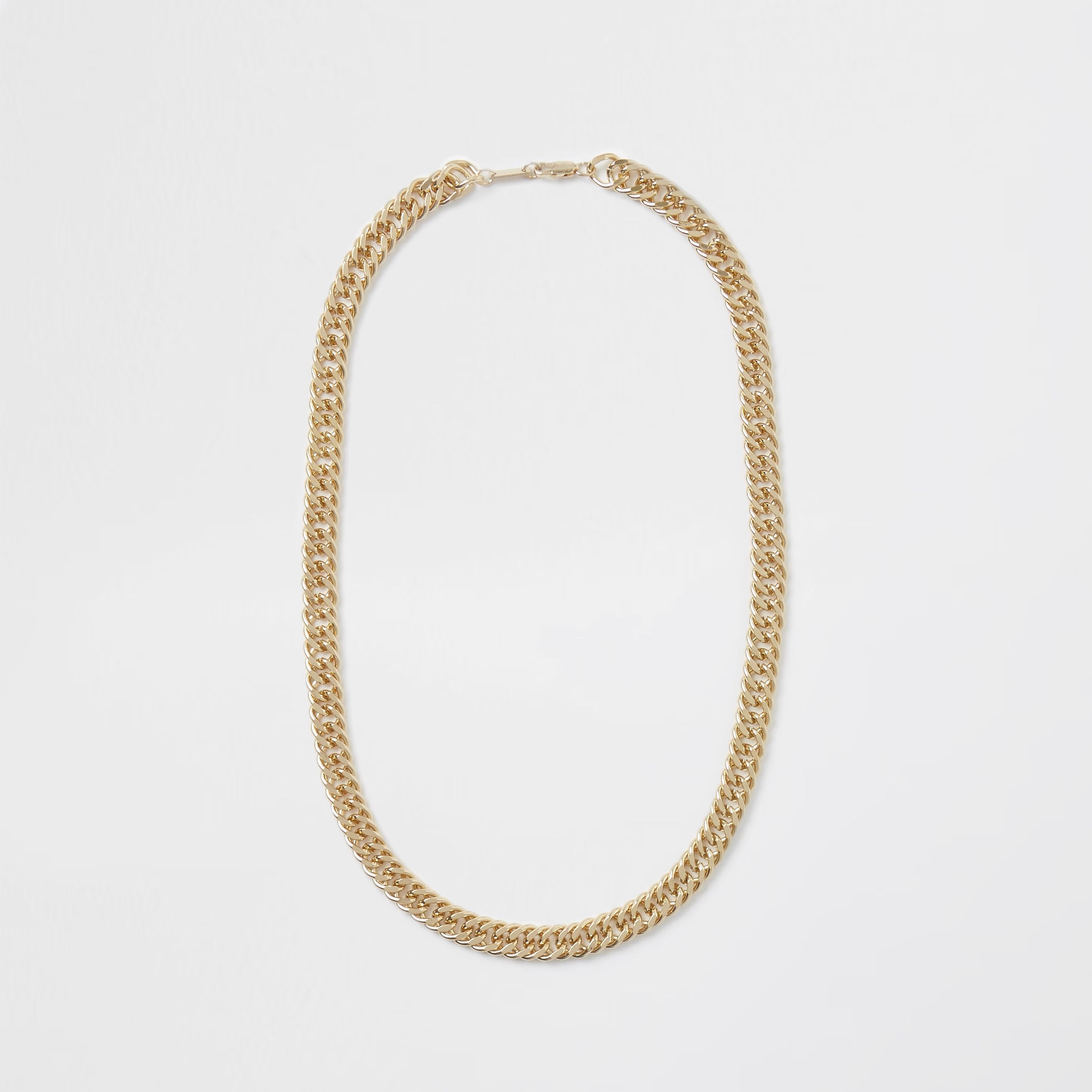 Mens River Island Gold chunky Gold chain necklace | River Island (UK & IE)