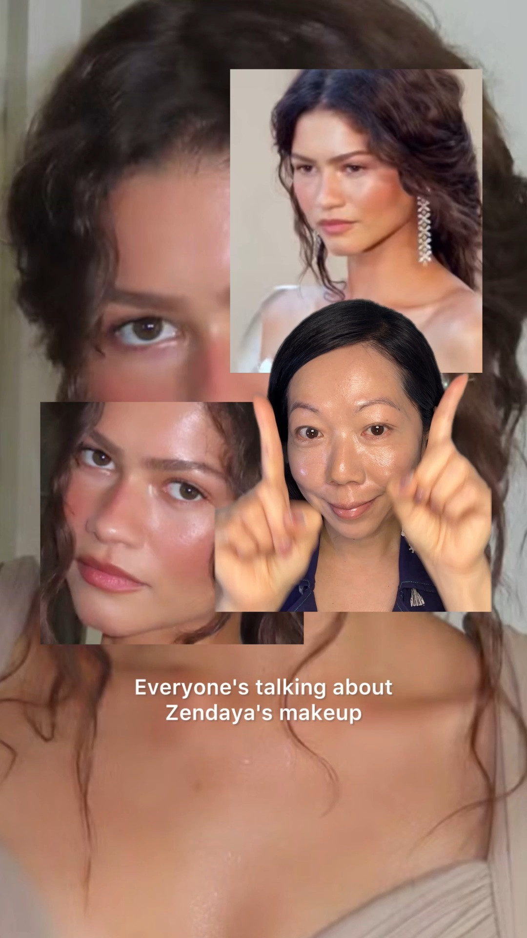 Everyone's talking about Zendaya's makeup... and you don't need to be a makeup artist to recreate it.

Her makeup is all about sun-kissed blush, a glowy finish, and the no-mascara trend. Here's my take.

Since my skin can look dull with too much bronzer and dark blush, I use a contour stick and a plum blush instead.

First, apply a glowy foundation. Then use a contour stick on the top of the forehead, the sides of the cheeks, the chin, and the nose.

Tap the blush onto the cheeks and across the nose to create a sun-kissed look.

Lightly tap loose powder over areas with visible pores, but avoid the cheeks to keep the glow.

Zendaya's lips have more of a semi-matte finish, but I prefer a glossy finish for my dry lips. After applying a matte lipstick, I top it with a lip oil. The tip of the applicator also works beautifully as a lip liner.

For my eyes, I keep everything natural—a beige shade in the crease, then blend the beige and shimmer across the lids. Apply a medium brown to the outer corners and softly smudge it toward the inner corners.

Add a dark brown close to the lash line and under the eyes for a softer, more dimensional look.

No eyeliner, but I did use a little mascara for my straight eyelashes.

To finish, I tap a little highlighter on my nose, cheeks, and chin for extra glow.

This is my version of Zendaya's makeup, and you don't need to be a makeup artist to recreate it.

Products Used

YSL Touche Éclat Glow-Pact Cushion – B20 Ivory

Haus Labs Precision Sculpt Shaping Balm – Chisel

Heart Percent Dote On Mood Custom Lip & Cheek – 07 Geek & Plum

Huda Beauty Easy Bake Duo – Cherry Peach

Joocyee Lookbook Multi Palette – 02 Saturday Night

Joocyee Velvet Rouge – 1990 Vintage Brown

rom&nd Juicy Flash Lip Oil – 07 Coco Bomb

Dior Backstage Glow Maximizer Palette – 001 Universal Glow

#ZendayaMakeup #SoftGlamMakeup #GlowyMakeup #Zendayaodysseymakeuptutorial #MakeupTutorial