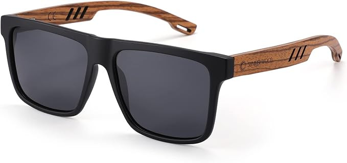 Wood Sunglasses for men,Wooden Polarized Sunglasses with HD UV400 Protection for Women | Amazon (US)