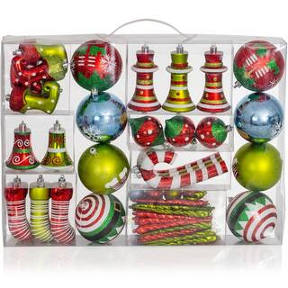 Elf Ornament Set -Christmas Shatterproof Balls and Ornaments for Indoor/Outdoor Christmas Tree Se... | The Home Depot