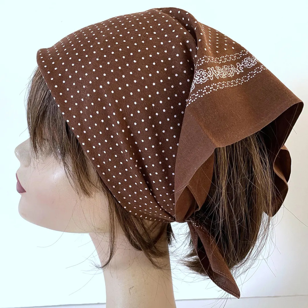 1940s Swiss Bandana: Glarnertüechli Brown Floral Print - Etsy Canada | Etsy (US)