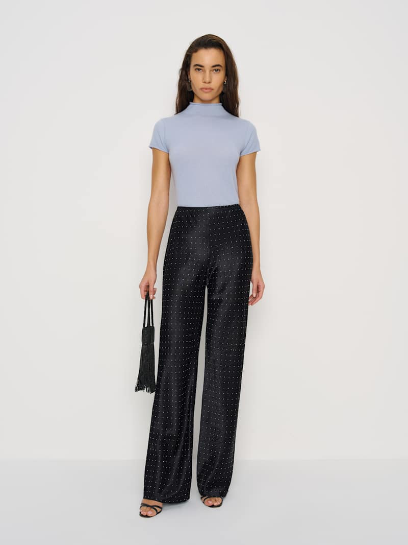 Gale Satin Mid Rise Bias Pant | Reformation (Global)