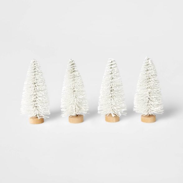 4pk Bottle Brush Tree Set White - Wondershop™ | Target