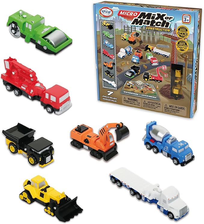 Popular Playthings Magnetic Vehicles for Toddlers 1-3, Mini Mix or Match Car Toys, Set of 7 Gift ... | Amazon (US)