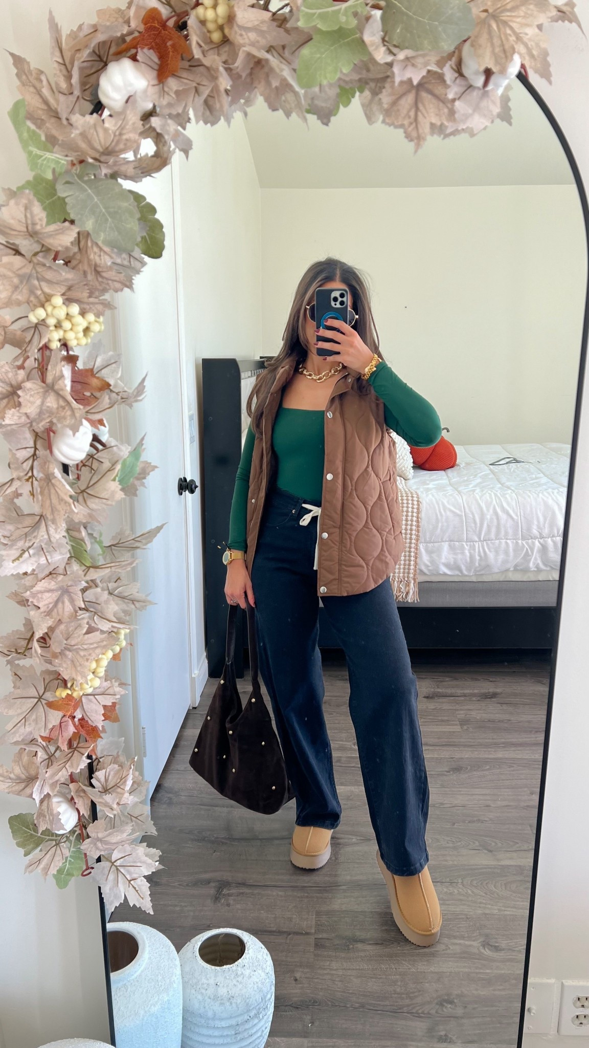 Casual fall outfit idea with a basic top. Small in top and size 6 in jeans 

#LTKSeasonal #LTKStyleTip #LTKFindsUnder50