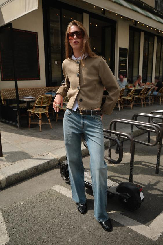 FAUX SUEDE JACKET WITH BRAIDED TRIM | Zara US