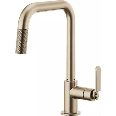 Litze Single Handle Square Arc Pull Down Kitchen Faucet with Industrial Handle - Limited Lifetime... | Build.com, Inc.