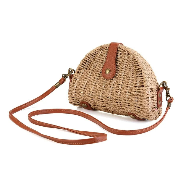 Woven Bag,Straw Bag,Pure Handmade weaving Shoulder bag,New Retro Style Straw Braided Woven Bag Tr... | Walmart (US)