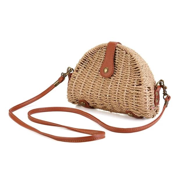 Woven Bag,Straw Bag,Pure Handmade weaving Shoulder bag,New Retro Style Straw Braided Woven Bag Tr... | Walmart (US)