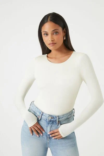 Fitted Long-Sleeve Bodysuit | Forever 21 | Forever 21 (US)