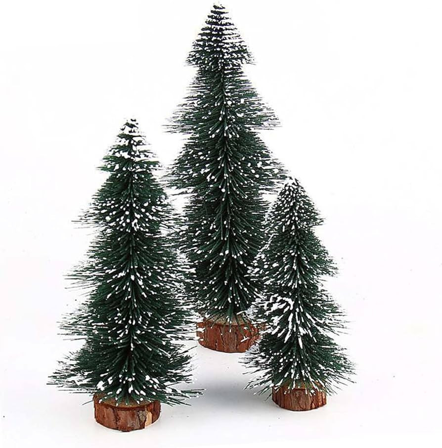 ANDGING Mini Christmas Tree 3 Pcs Bottle Brush Christmas Trees Artificial Tiny Table Top Miniatur... | Amazon (US)
