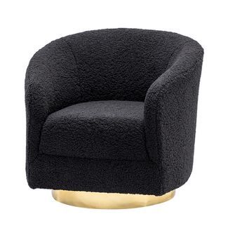 Pierfranco Wooden Upholstered Accent Barrel Chair Swivel Barrel Chair with Metal Base | ARTFUL... | Target