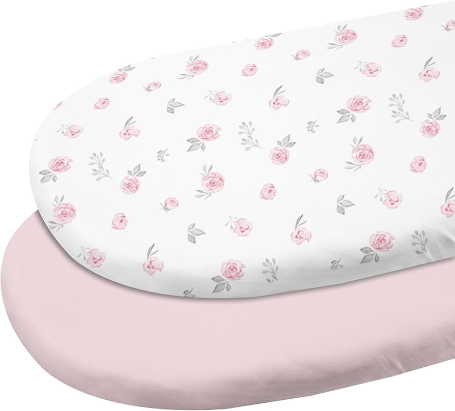 Gllquen Baby Bassinet Sheets 2 Pack, 100% Organic Cotton Bassinet Fitted Sheets for Girls Boys, S... | Amazon (US)