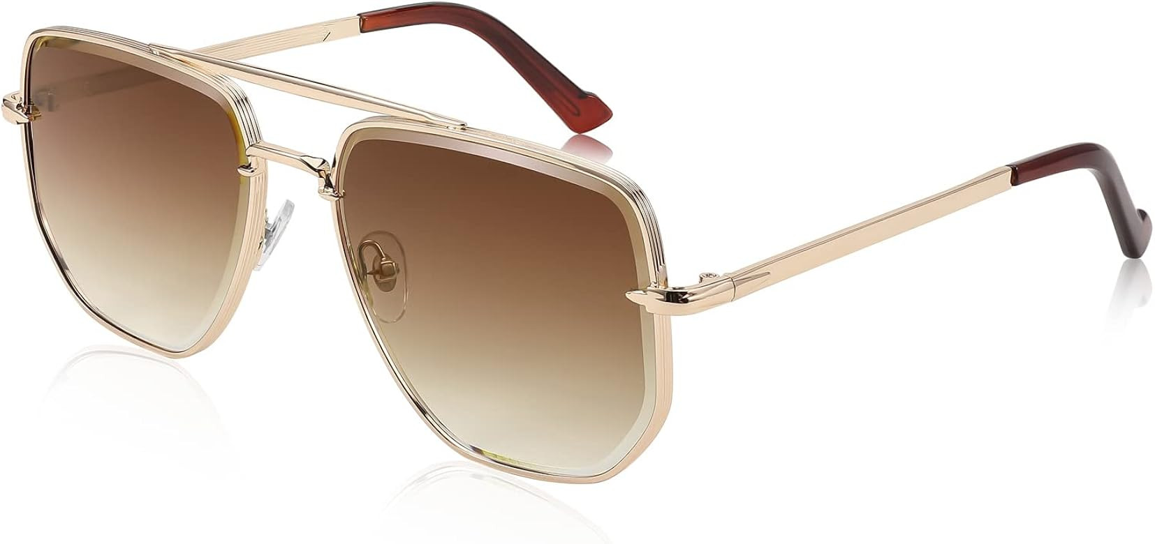 FEISEDY Sunglasses Aviator Men Women 70s Sun Glasses Square Frame UV400 Protection B2953 | Amazon (US)