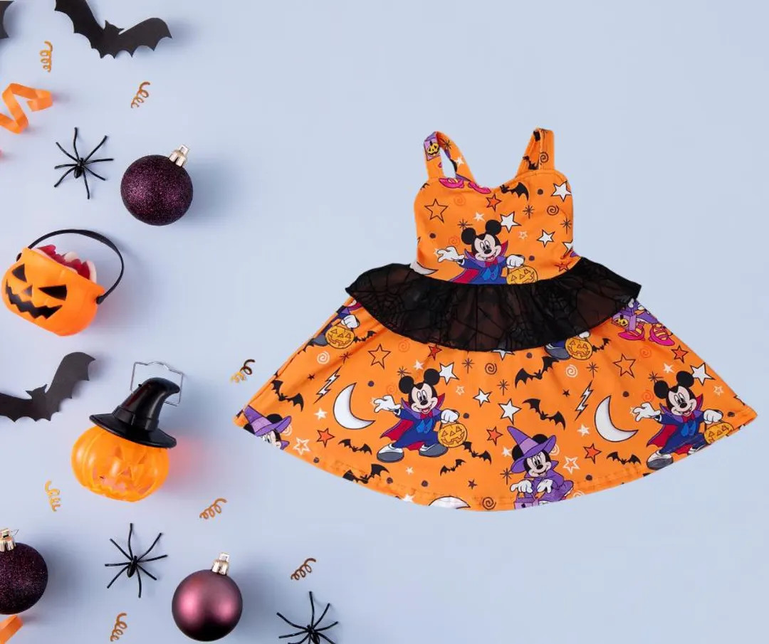 Baby & Girls Halloween Dress – Spooky Mouse Ears – Fall Outfit for Infants, Toddlers, and Kid... | Etsy (US)