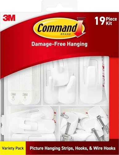 Command Variety Pack, Including 10 Pairs of Picture Hanging Strips, 6 Wire Hooks and 8 Utility Ho... | Amazon (US)