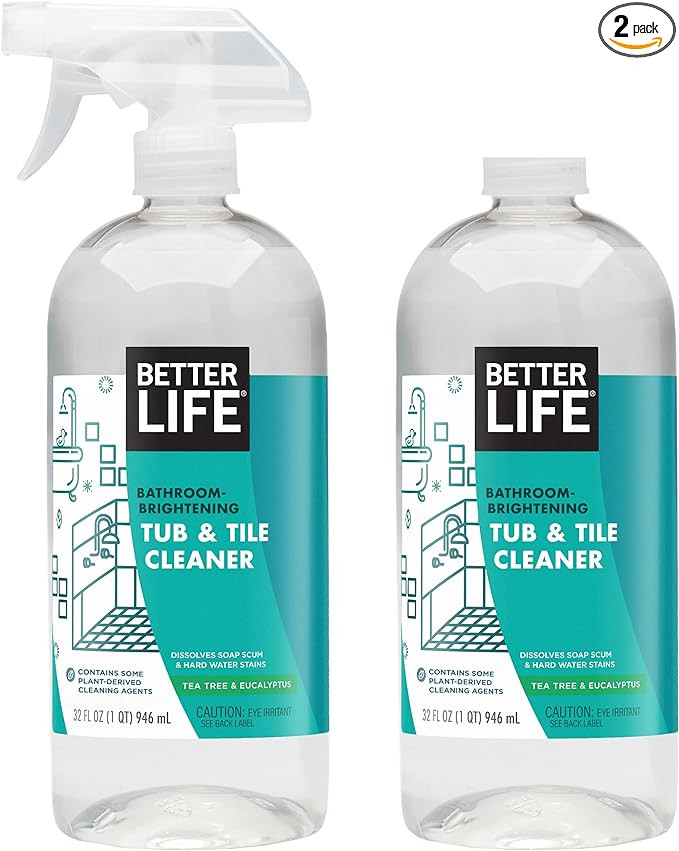 Better Life Natural Tub and Tile Cleaner, Tea Tree and Eucalyptus, 32 Fl Oz (Pack of 2) | Amazon (US)