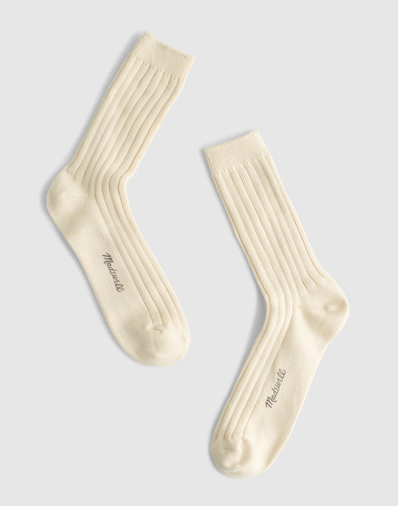 Ribbed Crew Socks in Cotton | Madewell