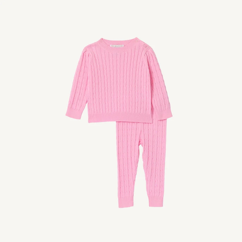 Crawford Cable Knit Set - Pier Party Pink | The Beaufort Bonnet Company