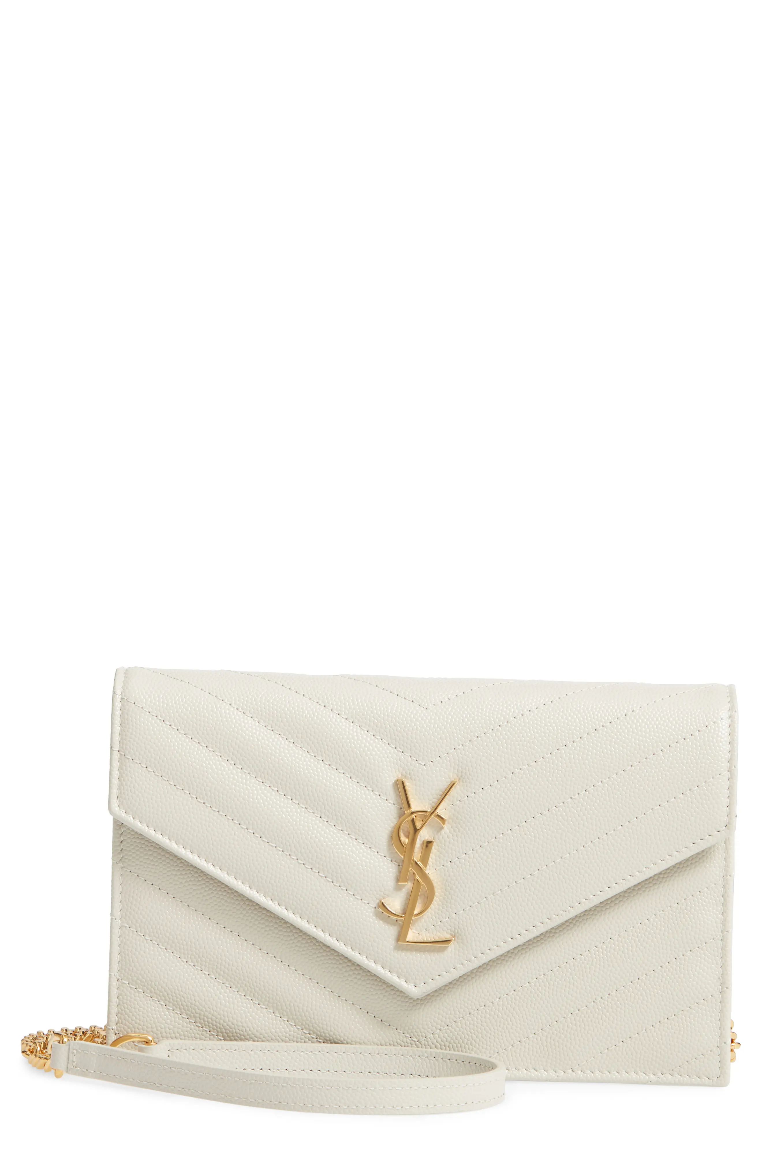 Saint Laurent 'Small Mono' Leather Wallet on a Chain | Nordstrom