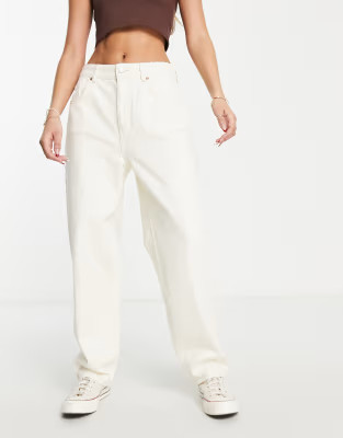 Stradivarius balloon jean in ecru | ASOS (Global)