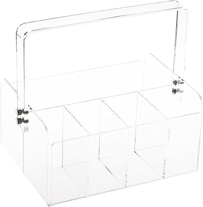 Huang Acrylic Portable Silverware Caddy, Clear | Amazon (US)
