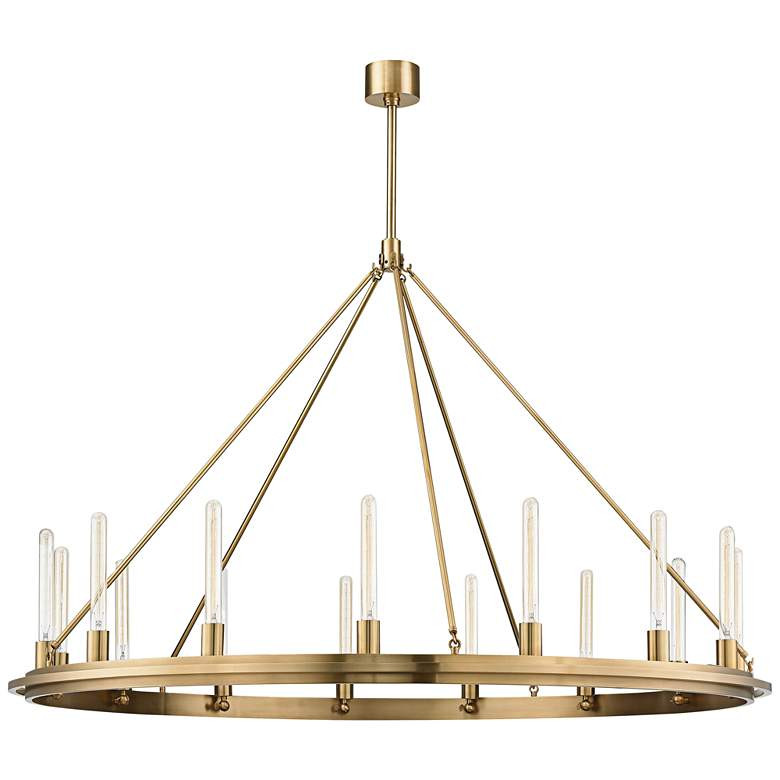 Hudson Valley Chambers 58" Wide Aged Brass Round Ring Chandelier - #59C89 | Lamps Plus | Lamps Plus
