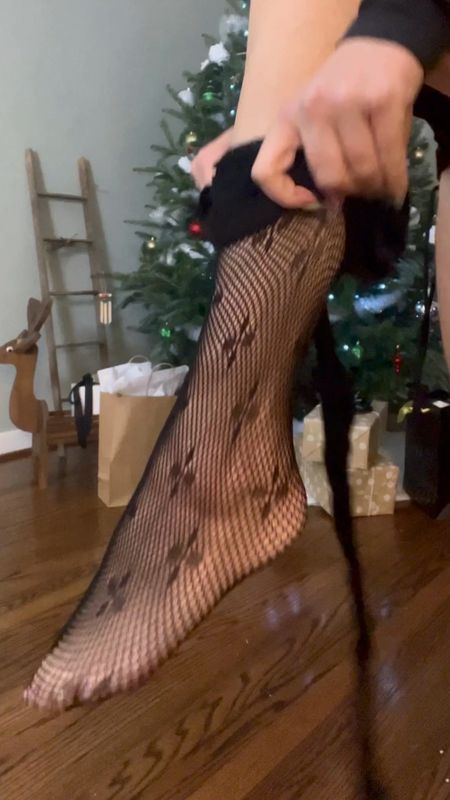 Holiday outfit idea with a black dress and embroidered tights!

#LTKshoecrush #LTKfindsunder50 #LTKHoliday